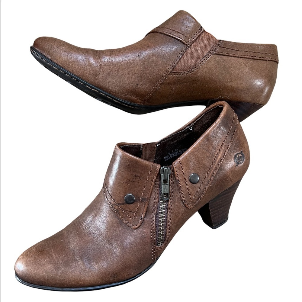 Born Leather Tanya Booties/Boots Shoes Brown